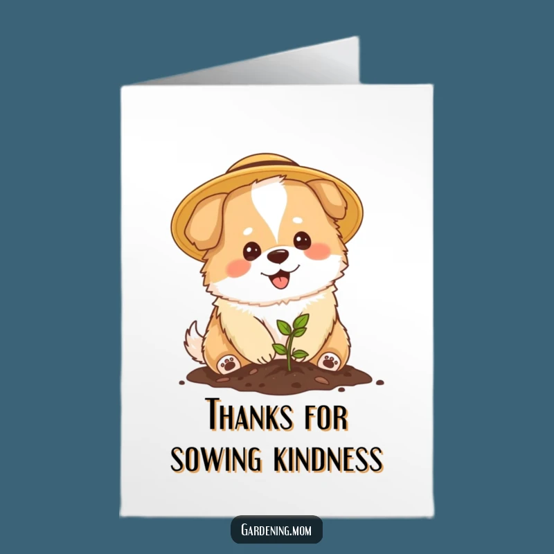 Free Printable Mama Dog Thank You Card: Gardener Pup, Growing Gratitude, Downloadable Gift