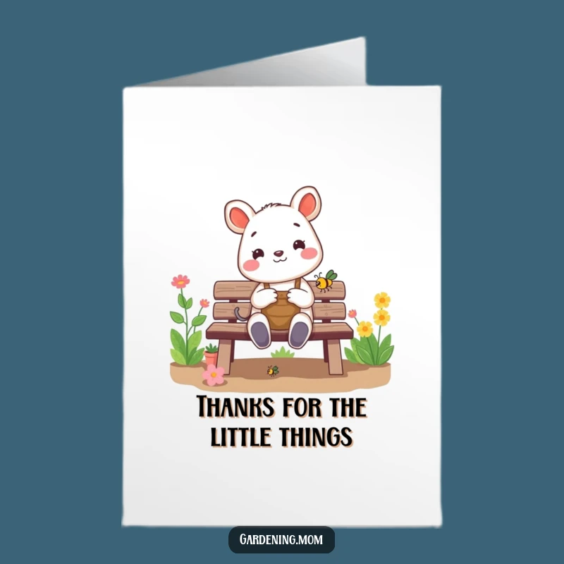 Free Printable Thank You Card: Gardener Animal Admiring Bug - Funny Downloadable Gift