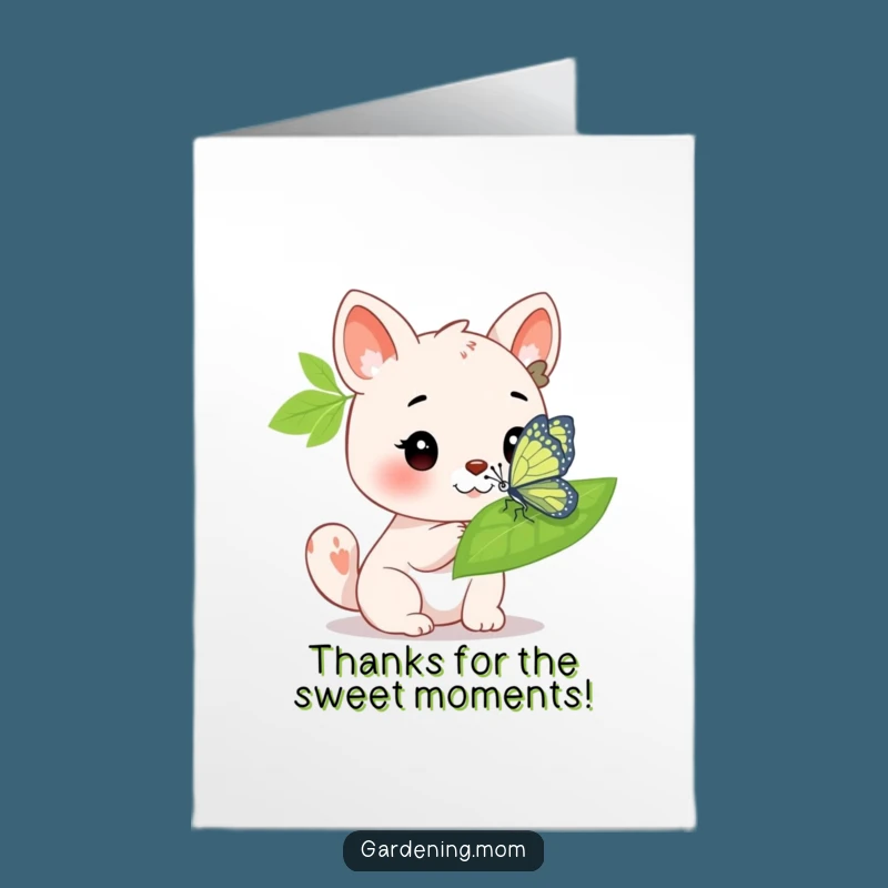 Free Printable Thank You Card: Animal & Butterfly - Charming Downloadable Gift for Expressing Thanks