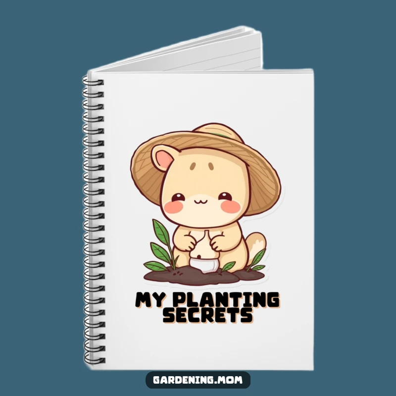 Funny Gardening Animal Notebook: Smiling Hatted Critter Plants Bulb, Creative Funny Gift