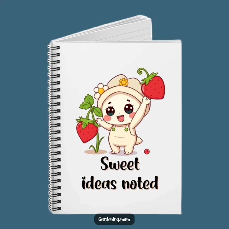 Funny Kawaii Gardener Notebook: Strawberry Character Journal Gift