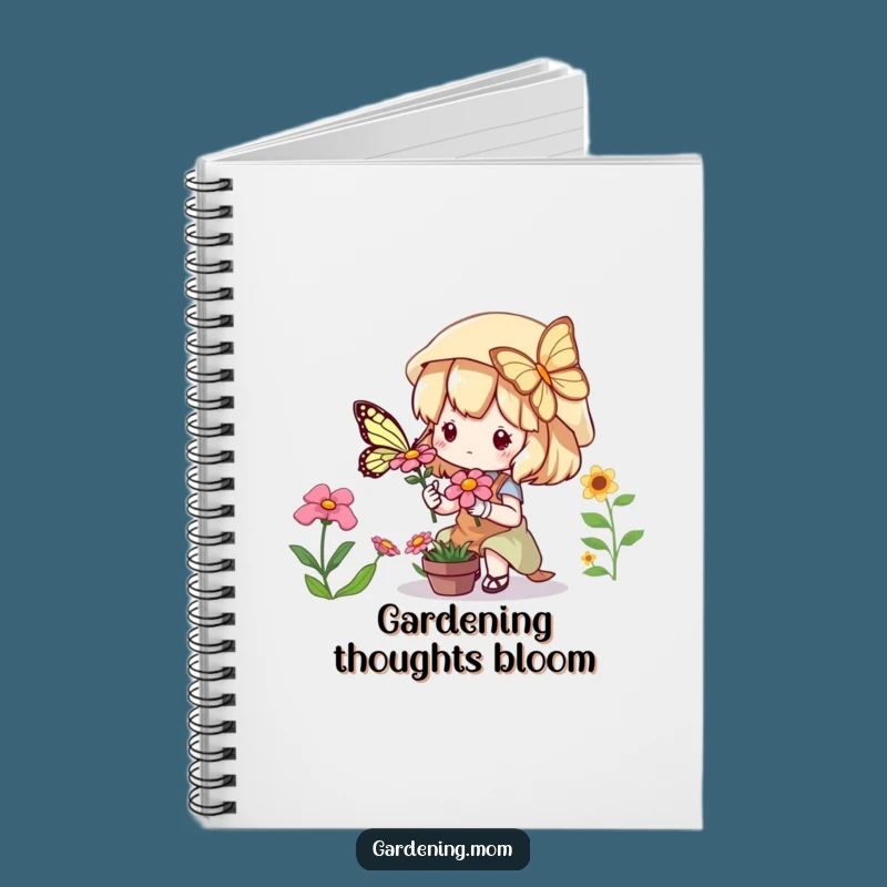 Funny Kawaii Gardener Notebook: Cute Character Butterfly Journal Gift