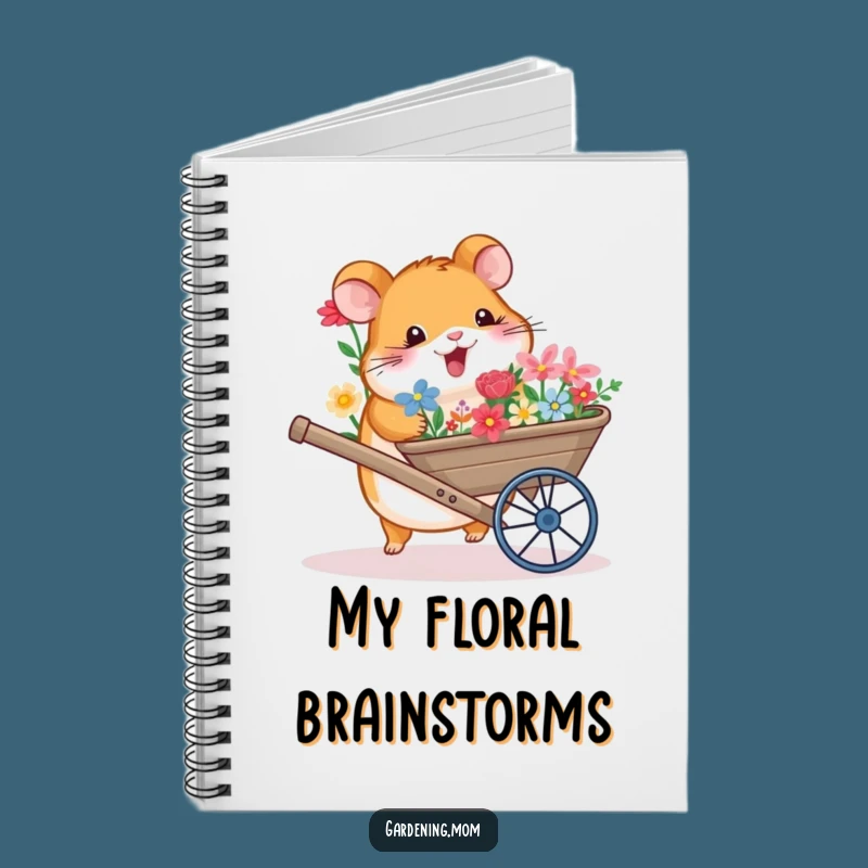 Funny Hamster Wheelbarrow Flowers Notebook: Jot Down Ideas with Garden Joy