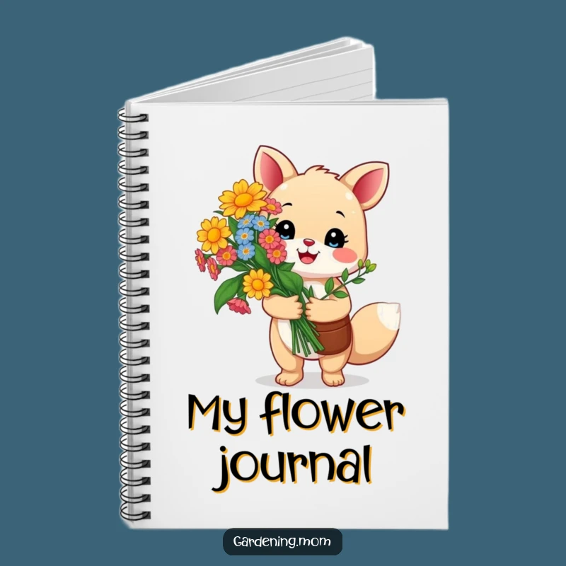 Funny Gardening Animal Notebook: Happy Critter Holds Flowers With Pride, Inspiring Funny Gift