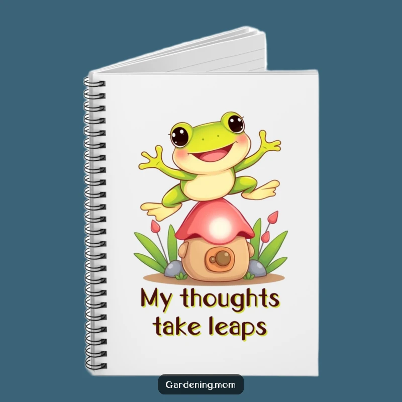 Funny Frog Notebook: Gnome Jumping Cover, Journal Your Playful Ideas, Funny Gift