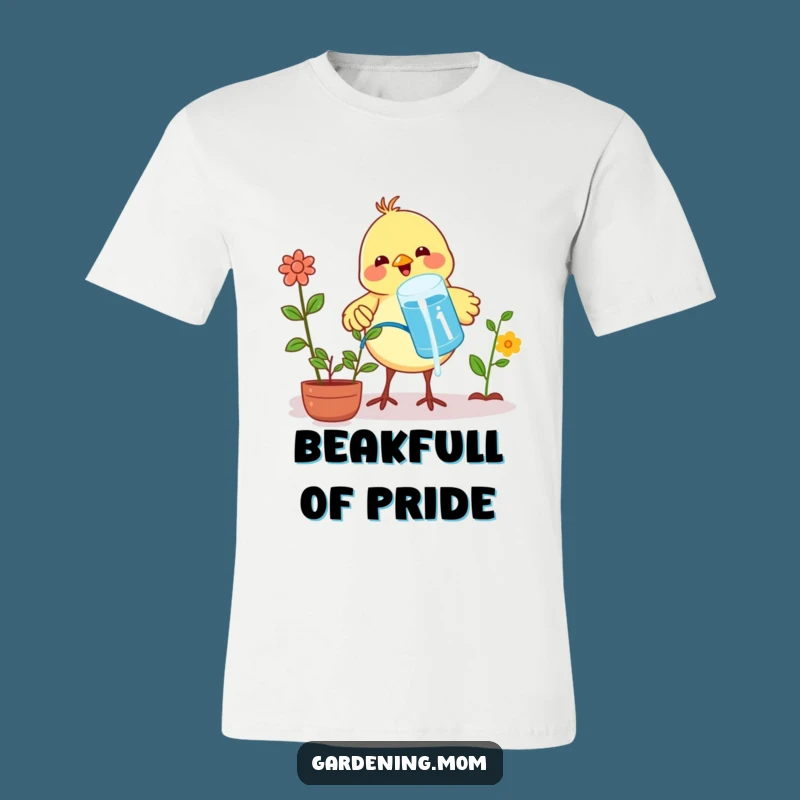 Funny Bird Watering Plants T-Shirt: Wear Your Green Thumb Pride