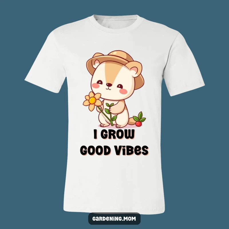 Funny Cute Gardener Animal T-Shirt: Blooming Flower Tee for Casual Fun