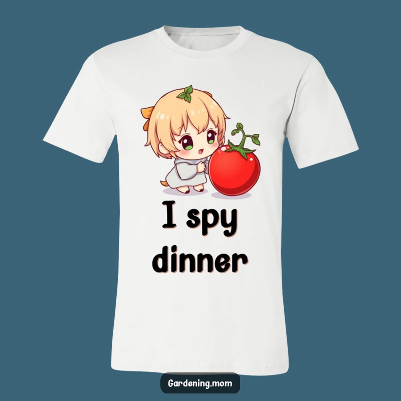 Funny Tomato Admirer T-Shirt: Character's Delightful Discovery Makes a Hilarious Gift