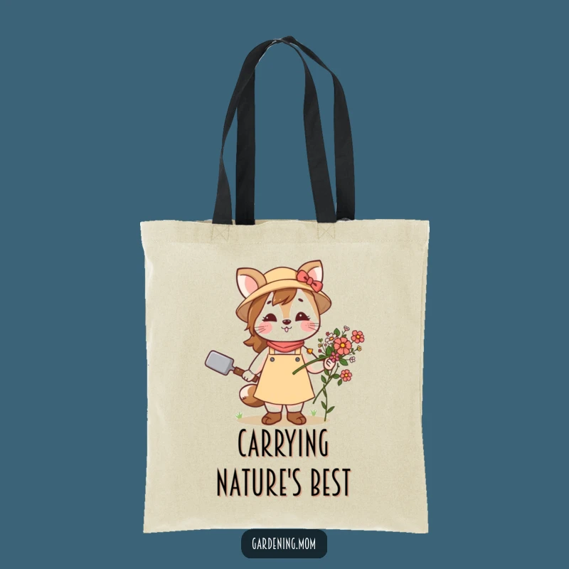 Funny Gardening Mom Animal Tote Bag Trowel Flowers - Carry Your Blooms in Style!