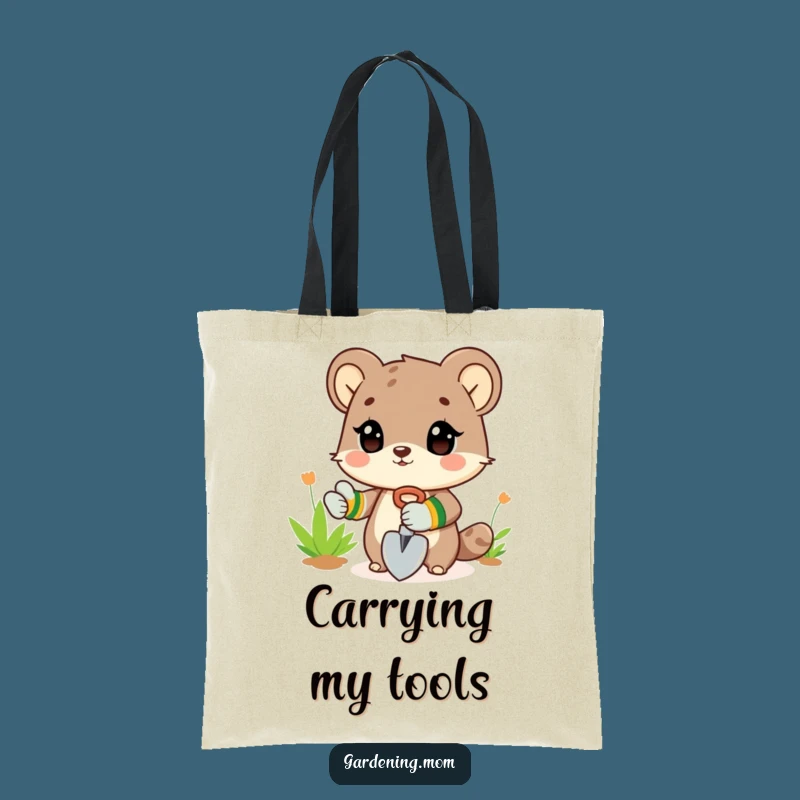 Funny Gardener Animal Glove Tote Bag: Digging Tool Gift