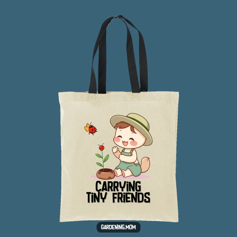 Funny Gardening Mom Animal Tote Bag: Ladybug Petting, Great Funny Gift