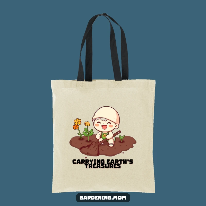 Funny Joyful Gardener Tote Bag - Happy Digging Market Bag