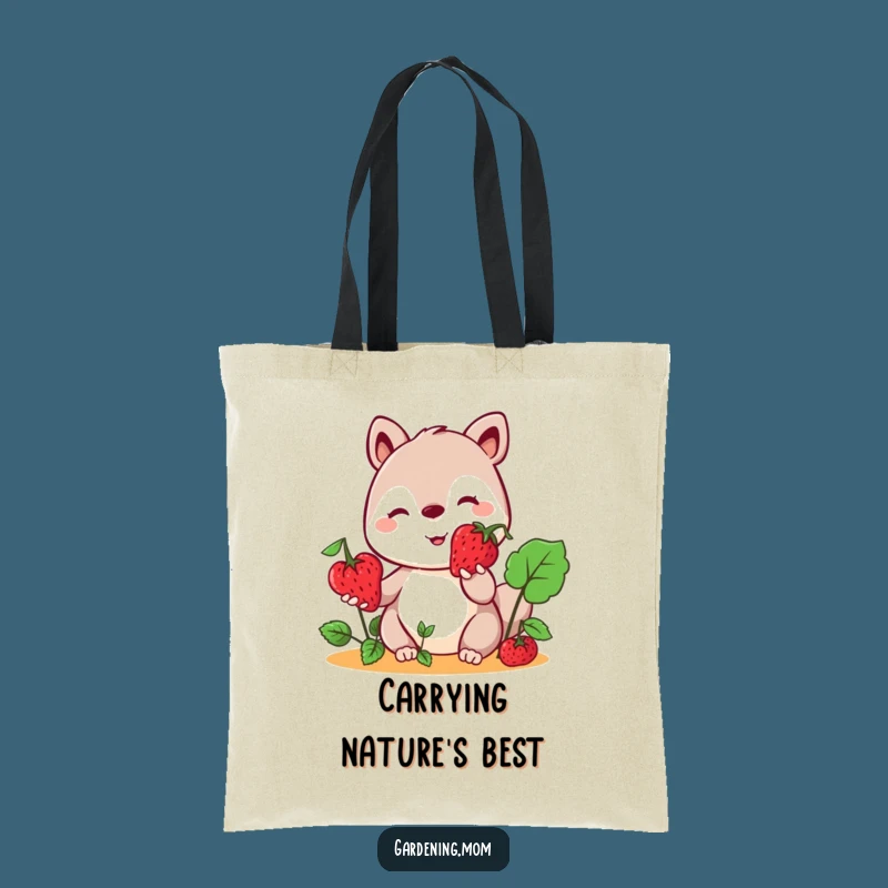 Funny Kawaii Berry Tote Bag: Stylish & Hilarious Gardening Companion for Your Errands